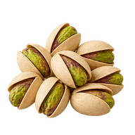 Green pistachio kernels in split shells